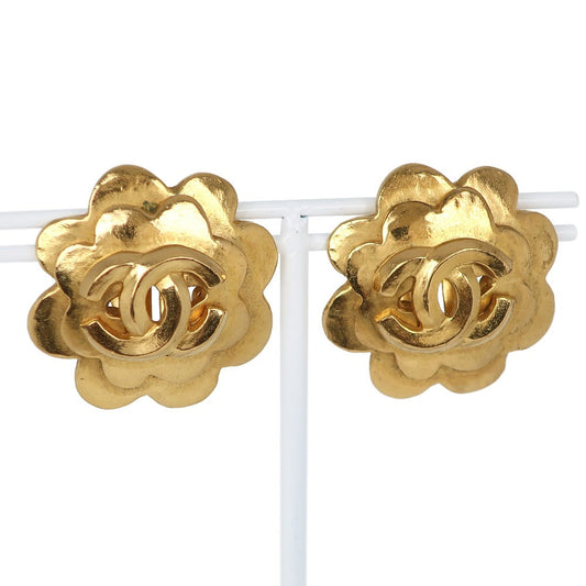 CHANEL Earring Plated Gold gold   COCO Mark flour Women