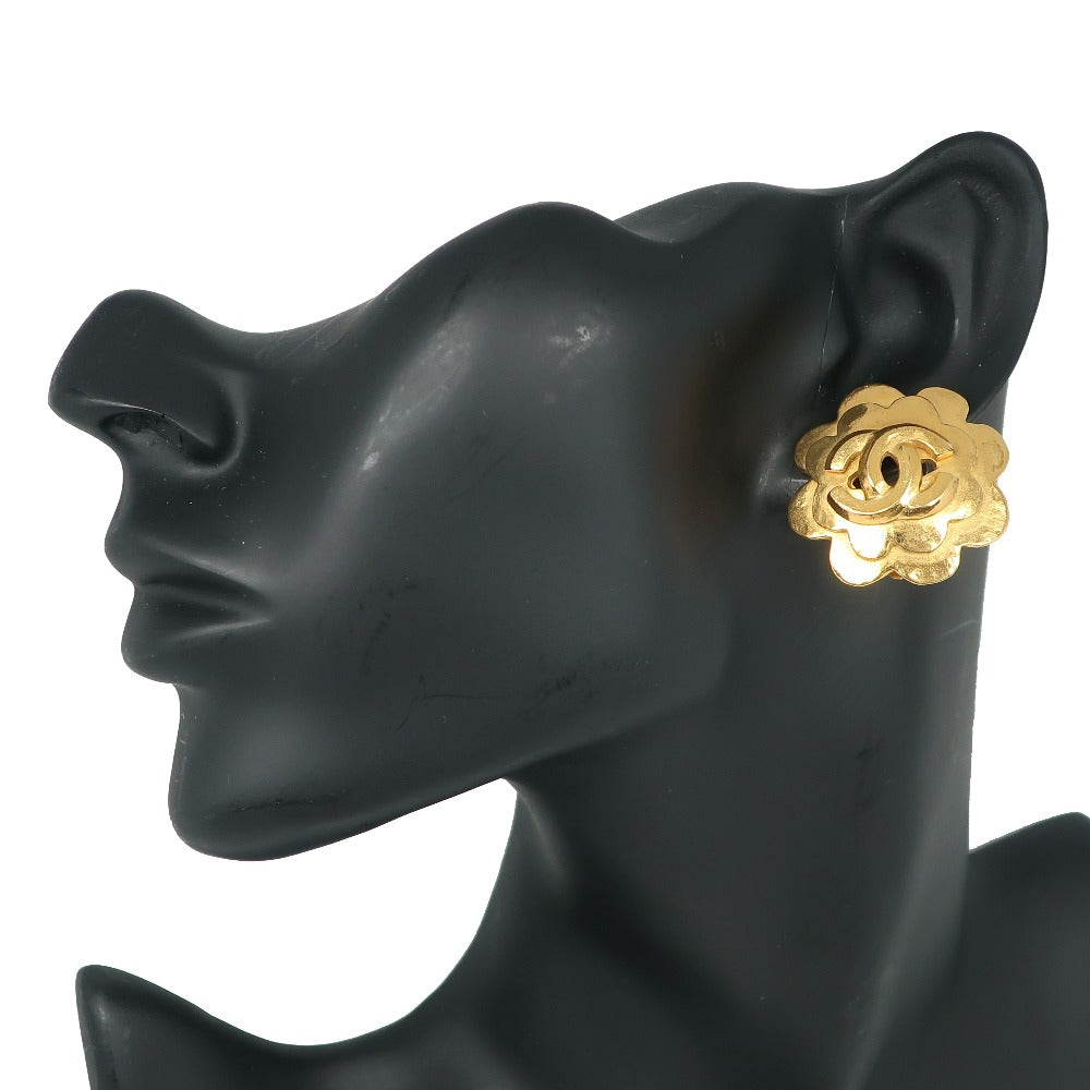 CHANEL Earring Plated Gold gold   COCO Mark flour Women