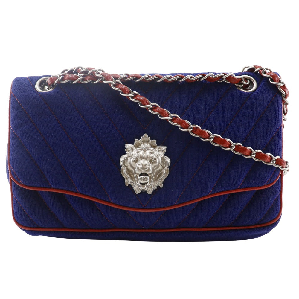 Chanel Double Chain Shoulder Bag Cotton Shoulder Bag