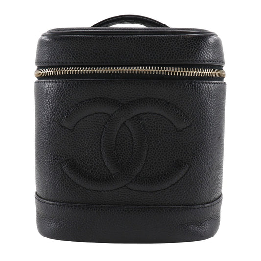 CHANEL Handbag Caviar skin black Vanity Women