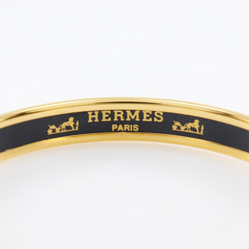HERMES Bangle Plated Gold Red Cloisonne Emile Women  d