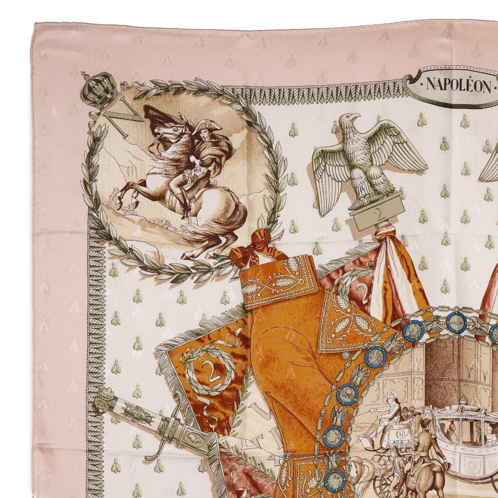 HERMES scarf silk pink NAPOLEON Napoleon Carre90 Women  d
