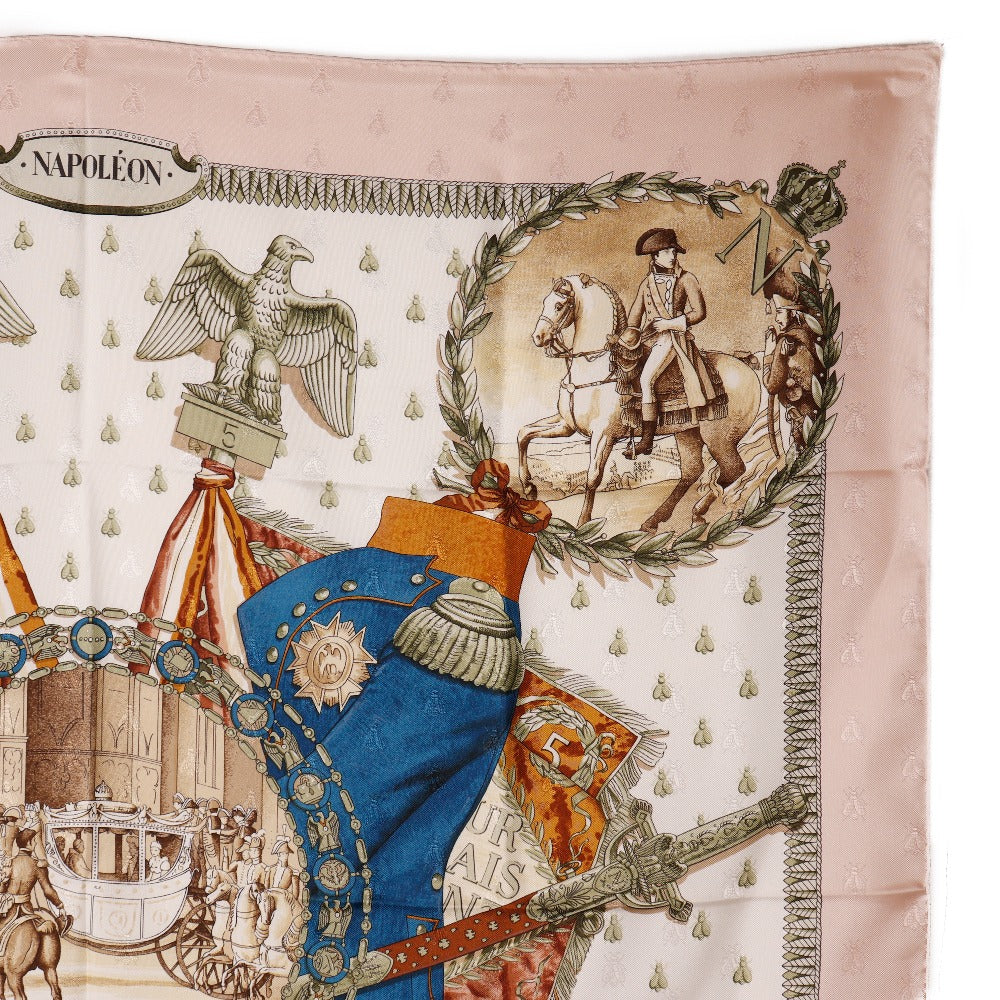 HERMES scarf silk pink NAPOLEON Napoleon Carre90 Women  d