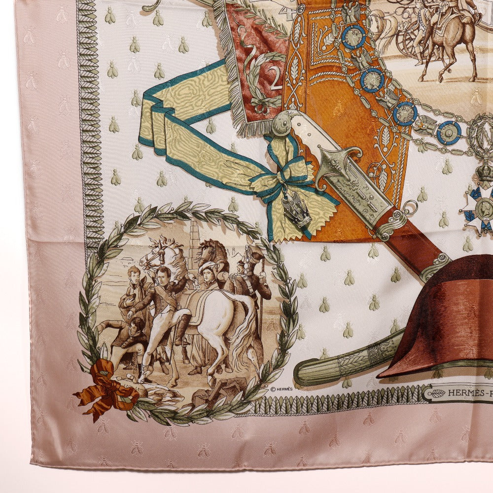 HERMES scarf silk pink NAPOLEON Napoleon Carre90 Women  d