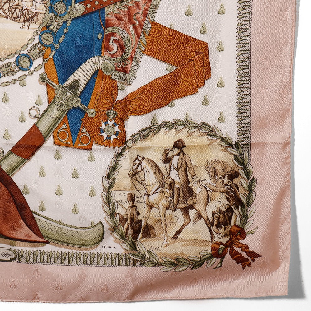 HERMES scarf silk pink NAPOLEON Napoleon Carre90 Women  d