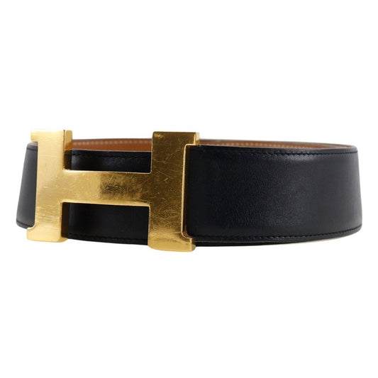 HERMES belt Calfskin black H belt unisex(Unisex) 72  d