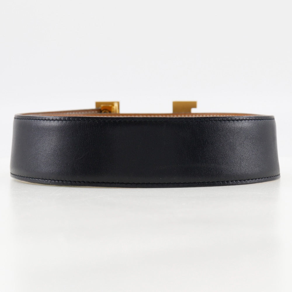 HERMES belt Calfskin black H belt unisex(Unisex) 72  d