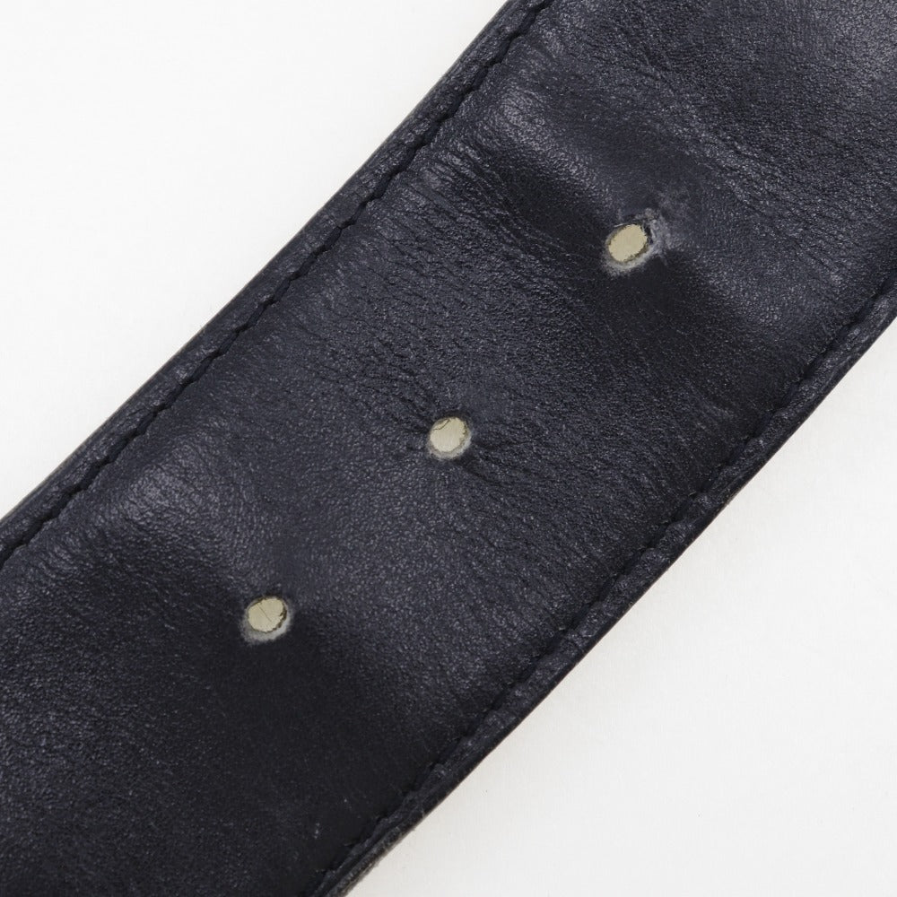 HERMES belt Calfskin black H belt unisex(Unisex) 72  d