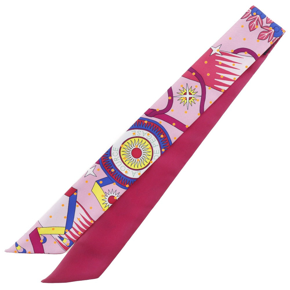 HERMES scarf silk pink Prymti Twilly Women  d