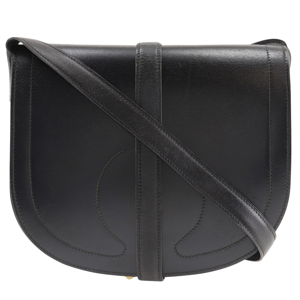 HERMES Shoulder Bag Box scarf black Gallopard Women  d