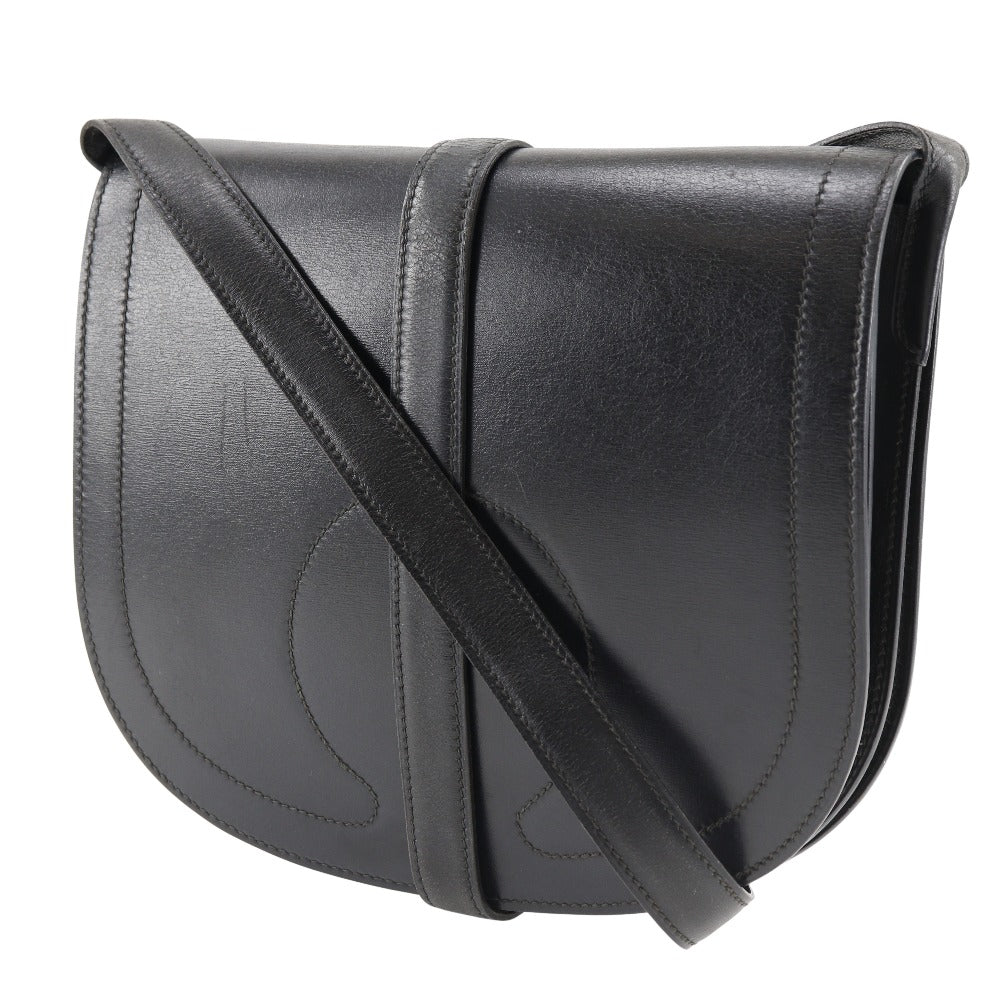 HERMES Shoulder Bag Box scarf black Gallopard Women  d