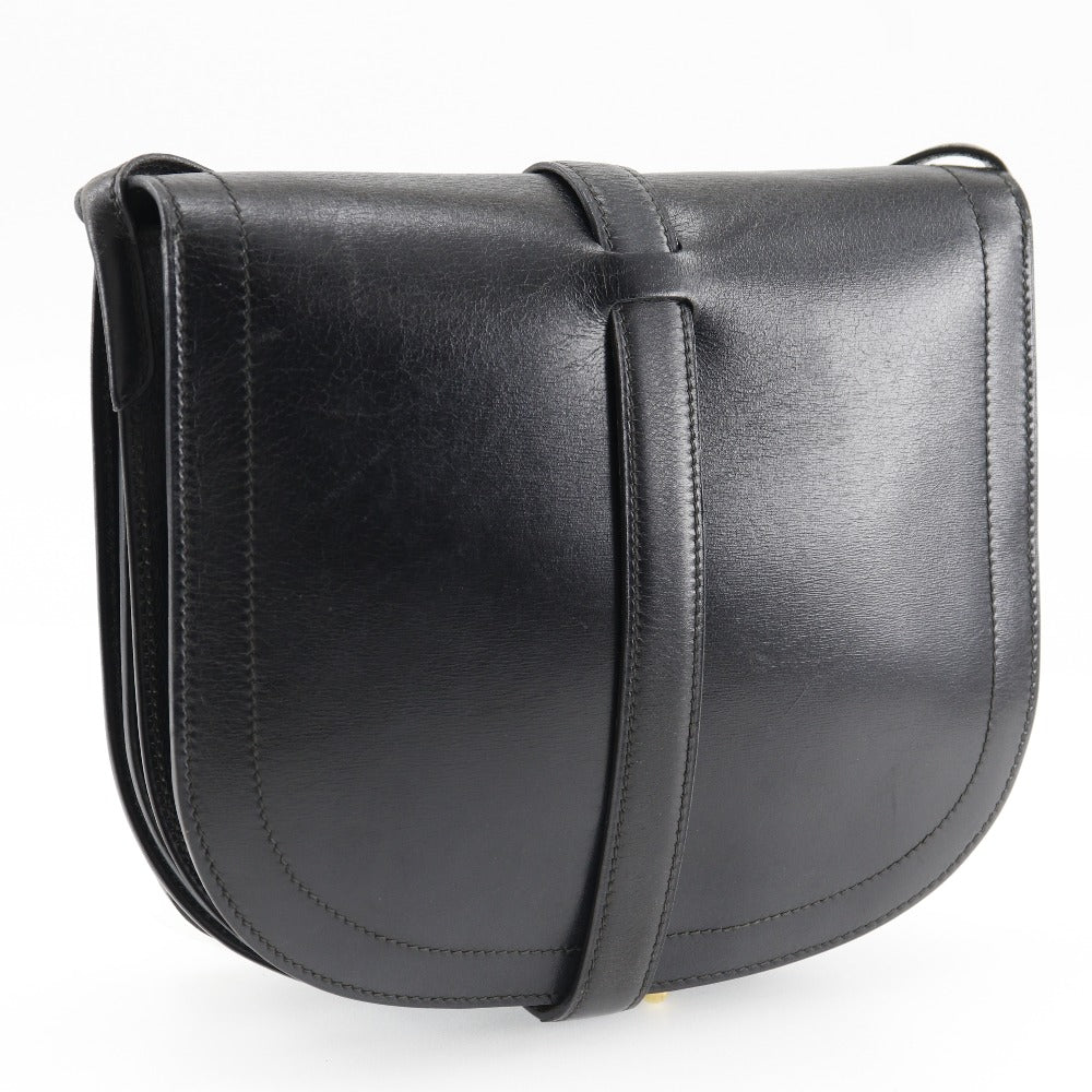 HERMES Shoulder Bag Box scarf black Gallopard Women  d