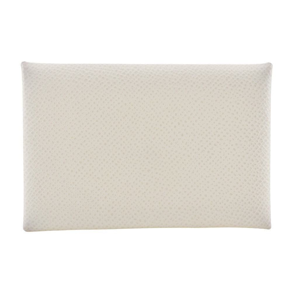 HERMES Card Case Epsom White Calvi unisex(Unisex)  d