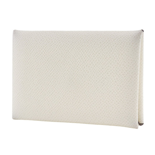HERMES Card Case Epsom White Calvi unisex(Unisex)  d