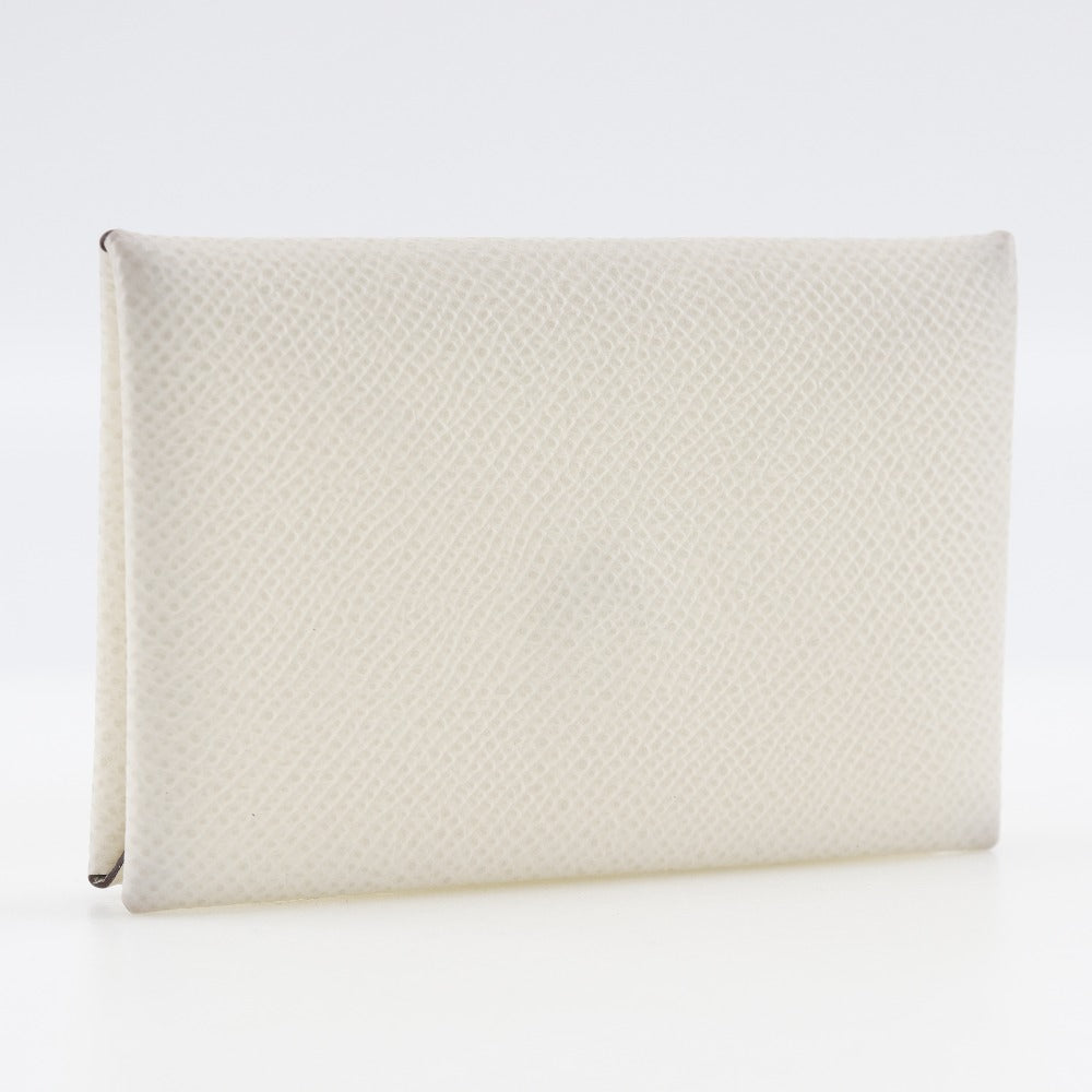 HERMES Card Case Epsom White Calvi unisex(Unisex)  d