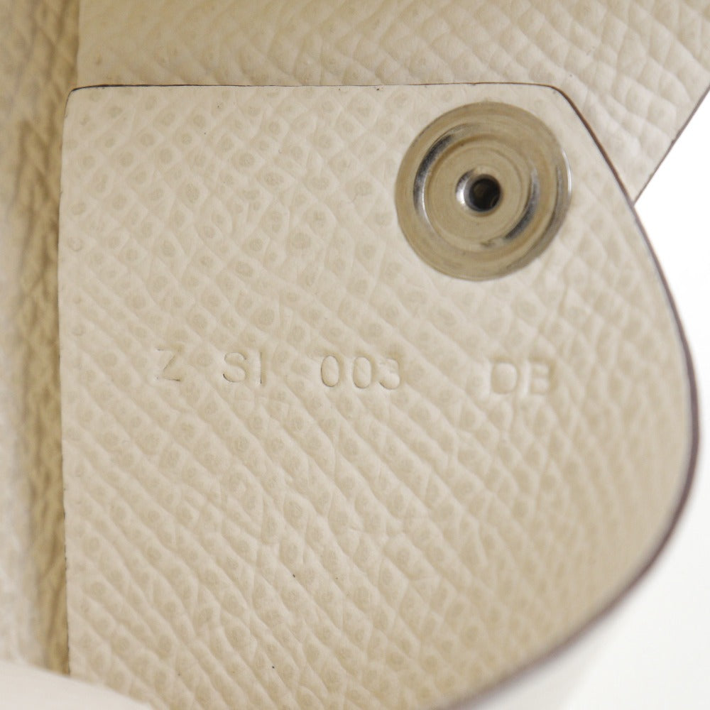 HERMES Card Case Epsom White Calvi unisex(Unisex)  d