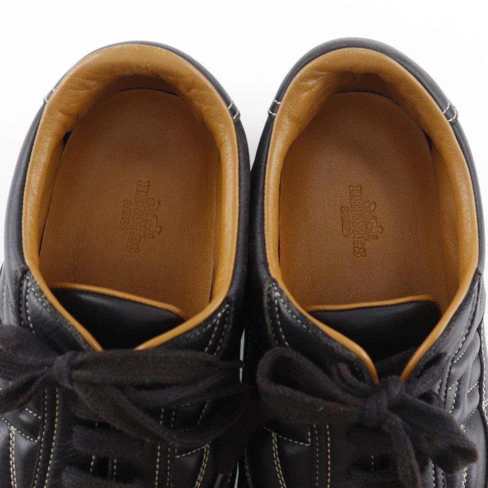 HERMES sneakers leather black quick mens 41  d