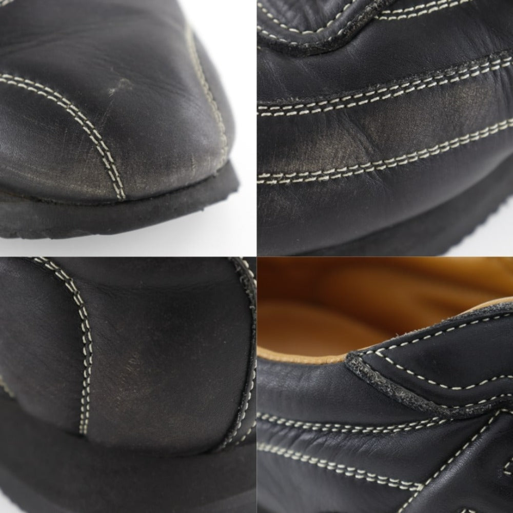 HERMES sneakers leather black quick mens 41  d