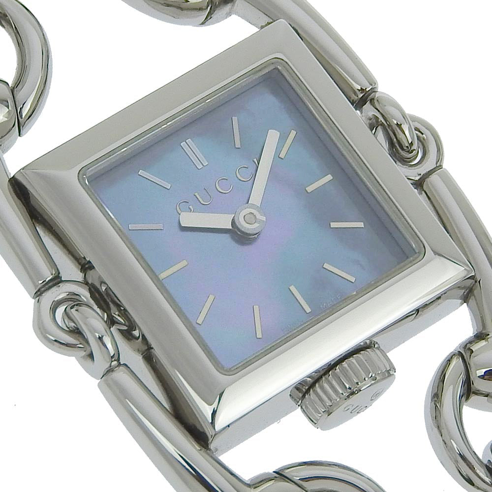 GUCCI Watches Quartz 116.5 Stainless Steel Silver Signoria Blue shell dial Women