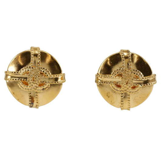 CHANEL Earring Plated Gold gold   COCO Mark Women