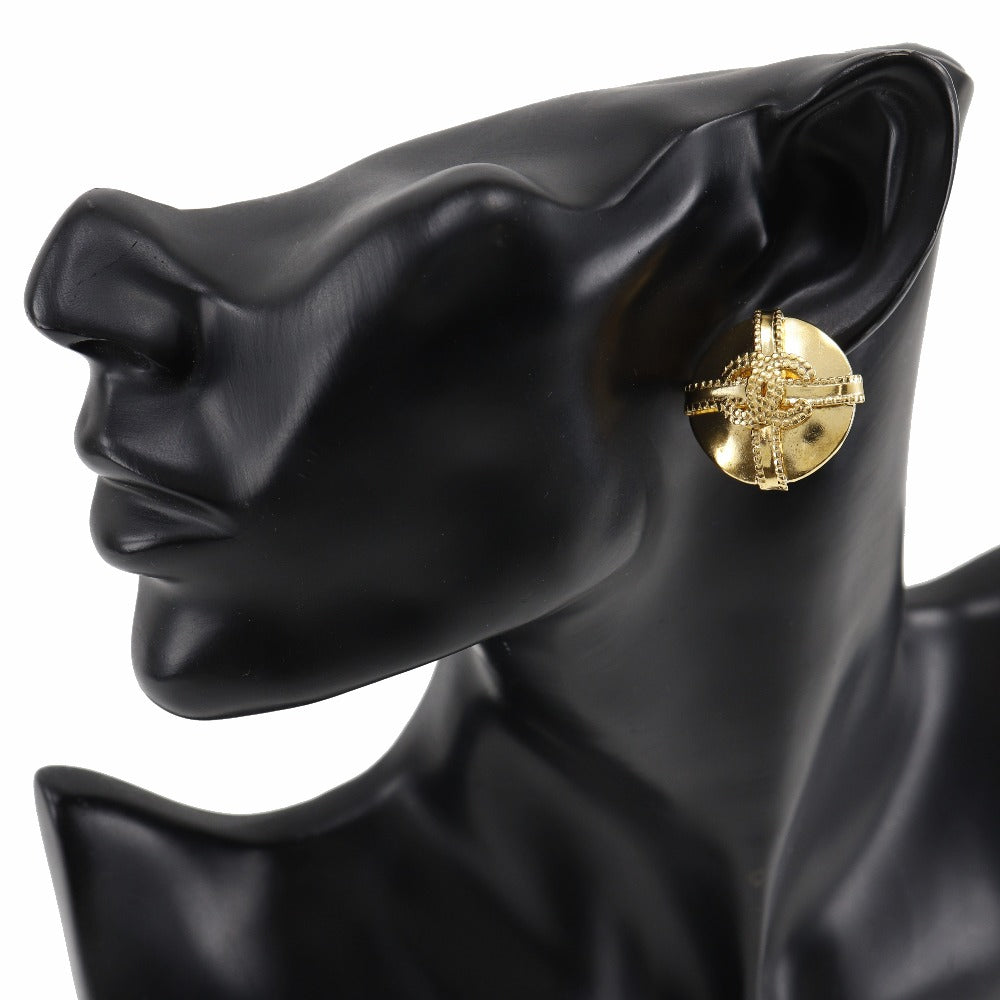 CHANEL Earring Plated Gold gold   COCO Mark Women