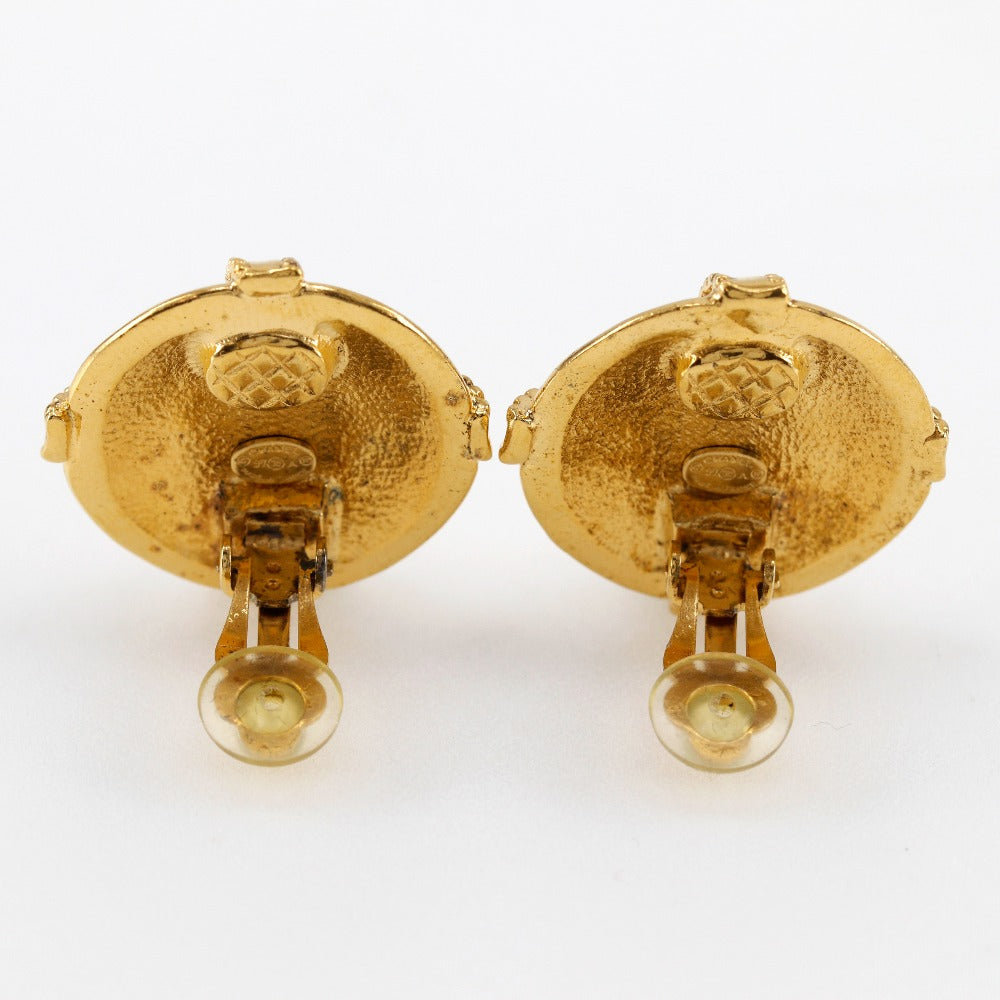 CHANEL Earring Plated Gold gold   COCO Mark Women