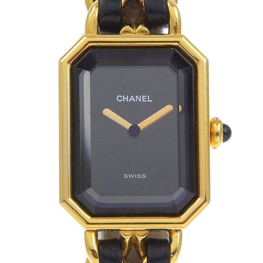 CHANEL Watches Quartz H0001 Plated Gold , Leather black Premiere M black dial