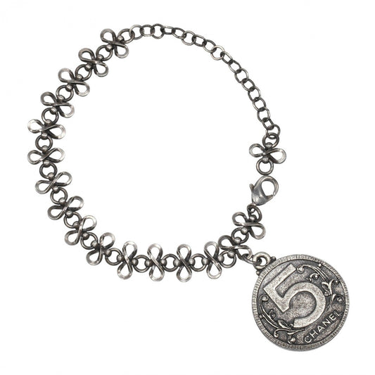 CHANEL bracelet metallic Silver Mademoiselle Coin
