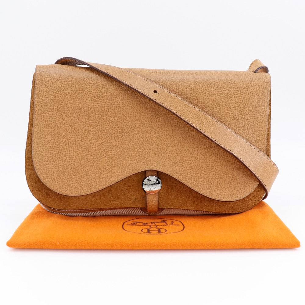 HERMES Shoulder Bag Toile H, Vache Lige Brown Sac Colorado MM Women  d