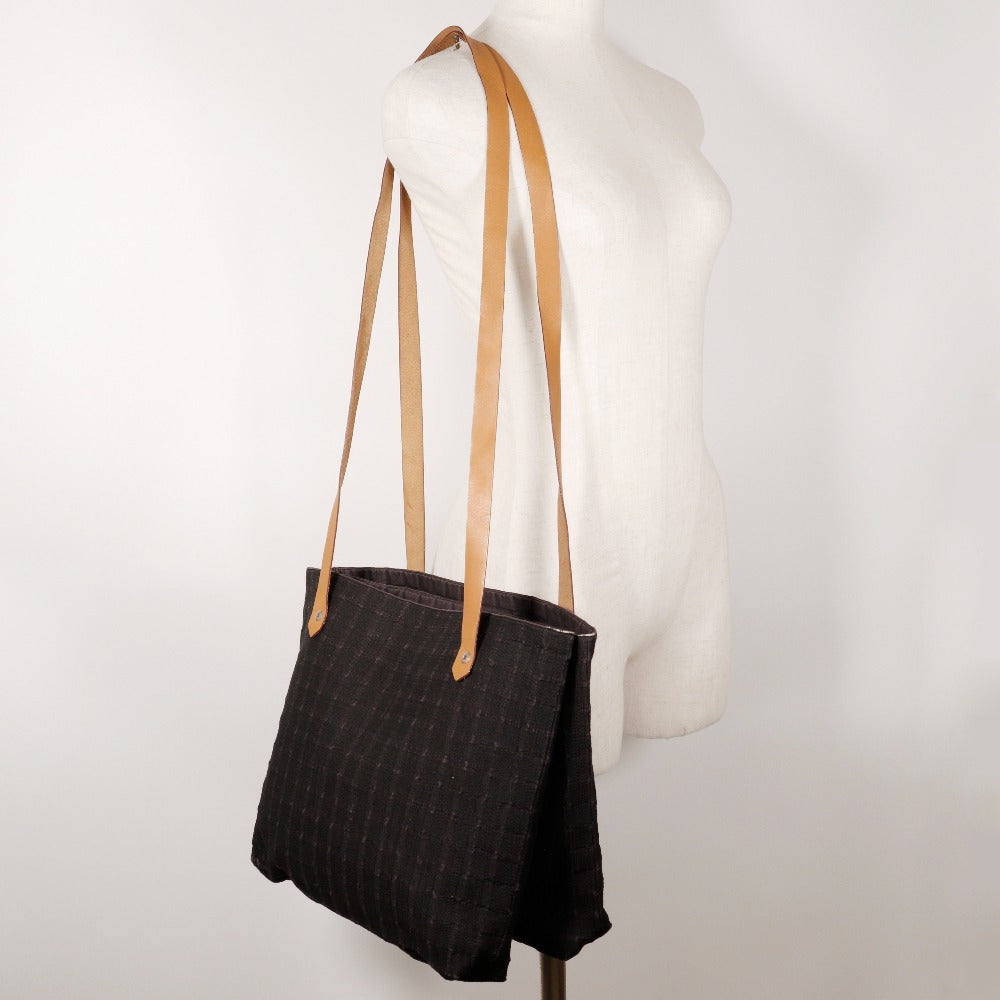 HERMES Shoulder Bag canvas black Amedaba Cava de Poche Women  d