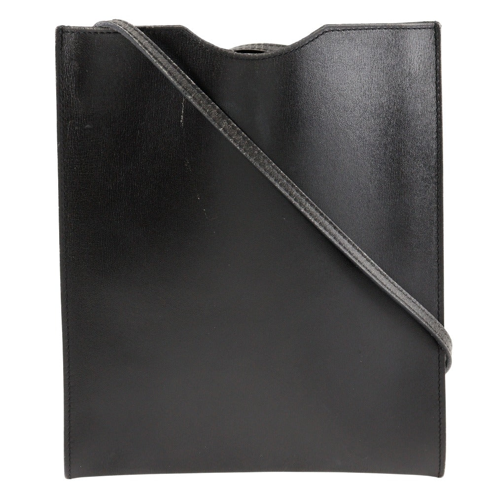 HERMES Shoulder Bag Calfskin black Pochette Omenitu unisex(Unisex)  d