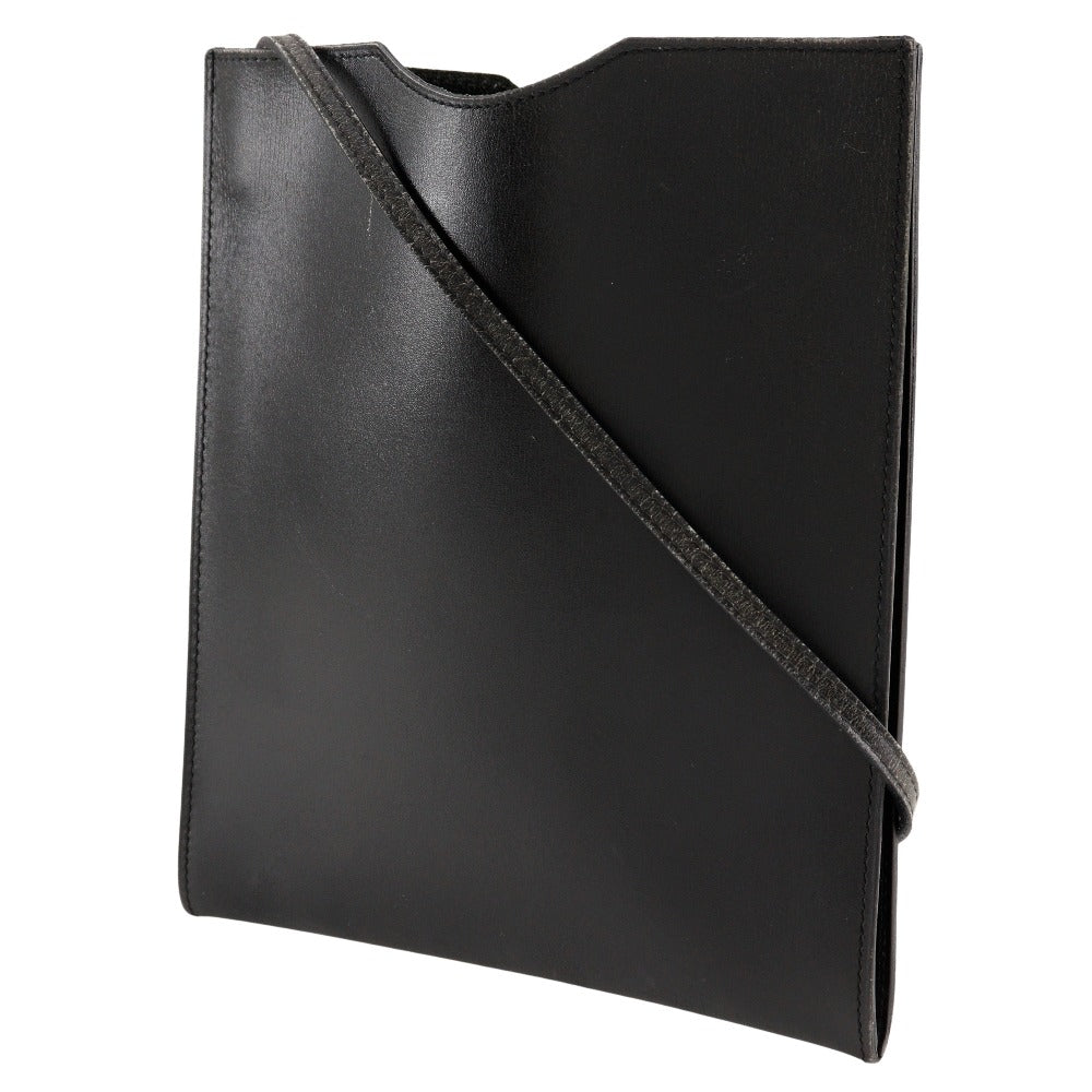 HERMES Shoulder Bag Calfskin black Pochette Omenitu unisex(Unisex)  d