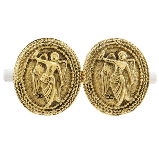 CHANEL Earring Plated Gold gold   COCO Mark Angel Women