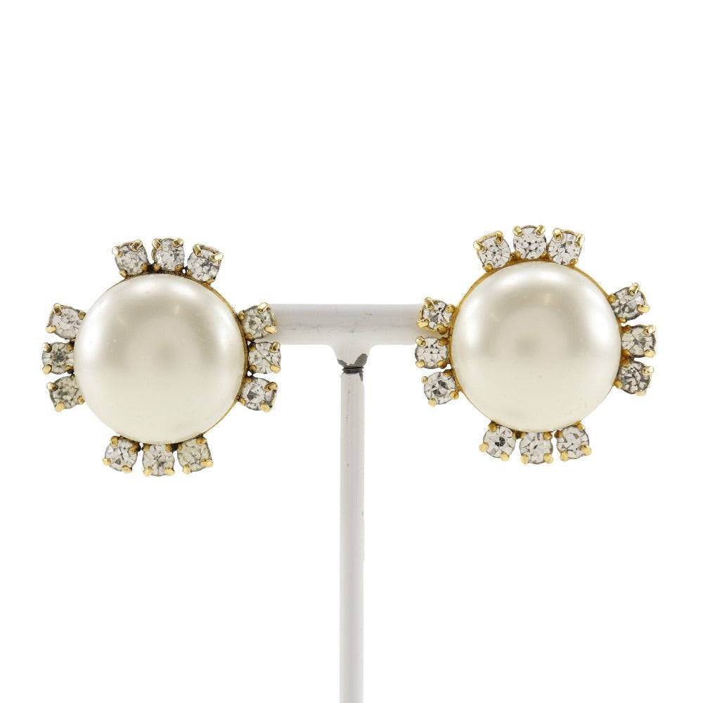 CHANEL Earring Plated Gold, Faux Pearl, Rhinestone gold   Women