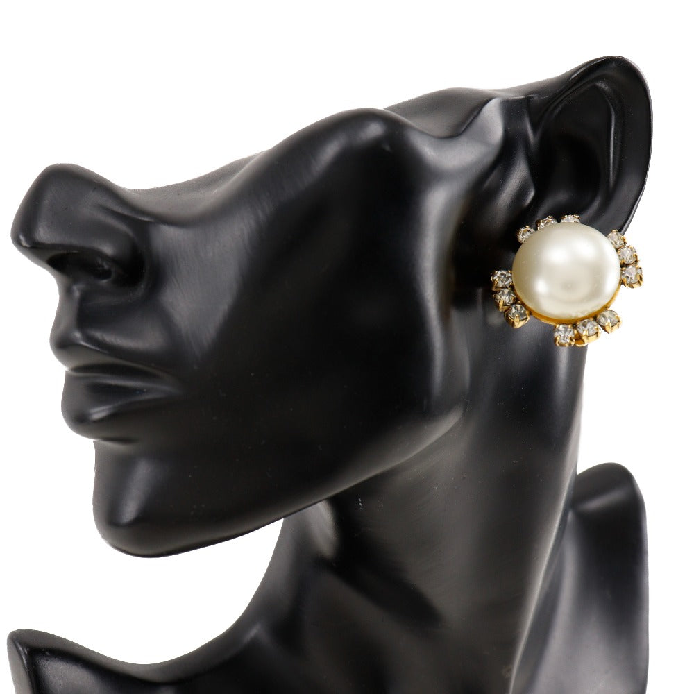 CHANEL Earring Plated Gold, Faux Pearl, Rhinestone gold   Women