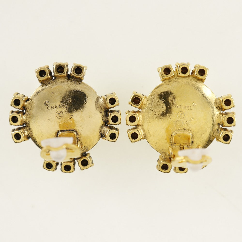 CHANEL Earring Plated Gold, Faux Pearl, Rhinestone gold   Women