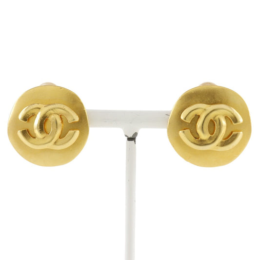 CHANEL Earring Plated Gold gold   COCO Mark Women
