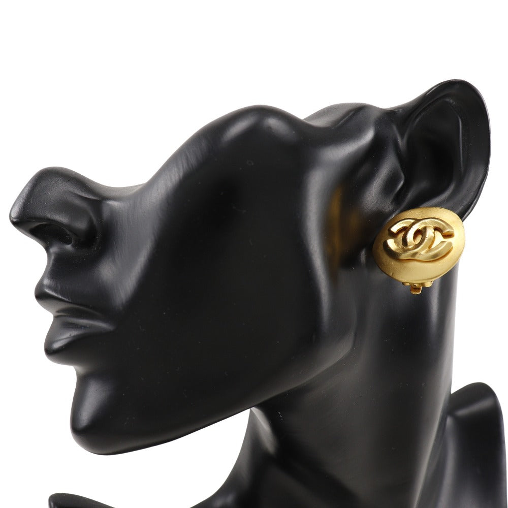 CHANEL Earring Plated Gold gold   COCO Mark Women