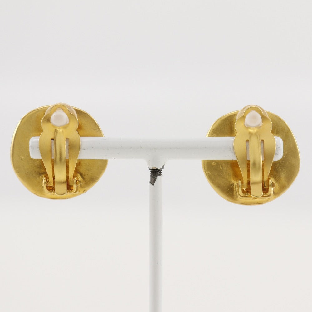 CHANEL Earring Plated Gold gold   COCO Mark Women