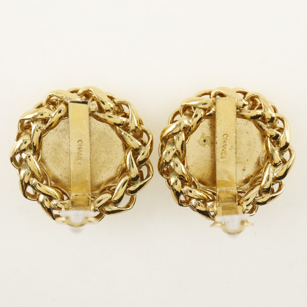 CHANEL Earring Plated Gold gold   Rice motif Women