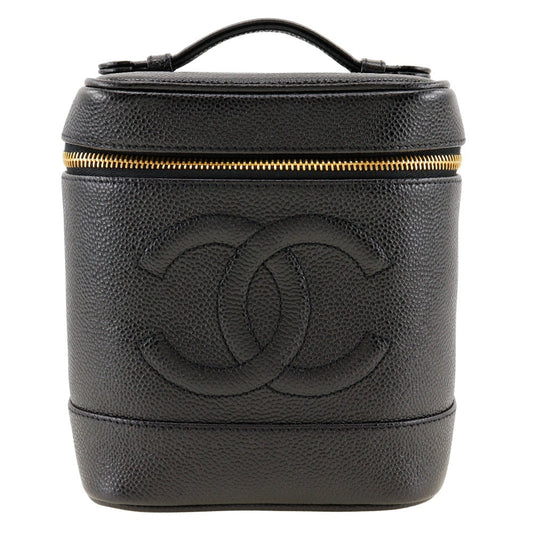 CHANEL Handbag A01998 Caviar skin black Vanity Women