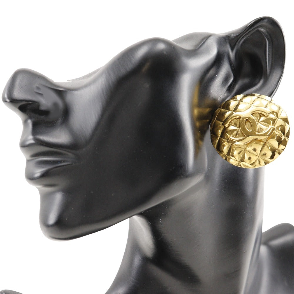 CHANEL Earring Plated Gold gold   Matrasse COCO Mark Women
