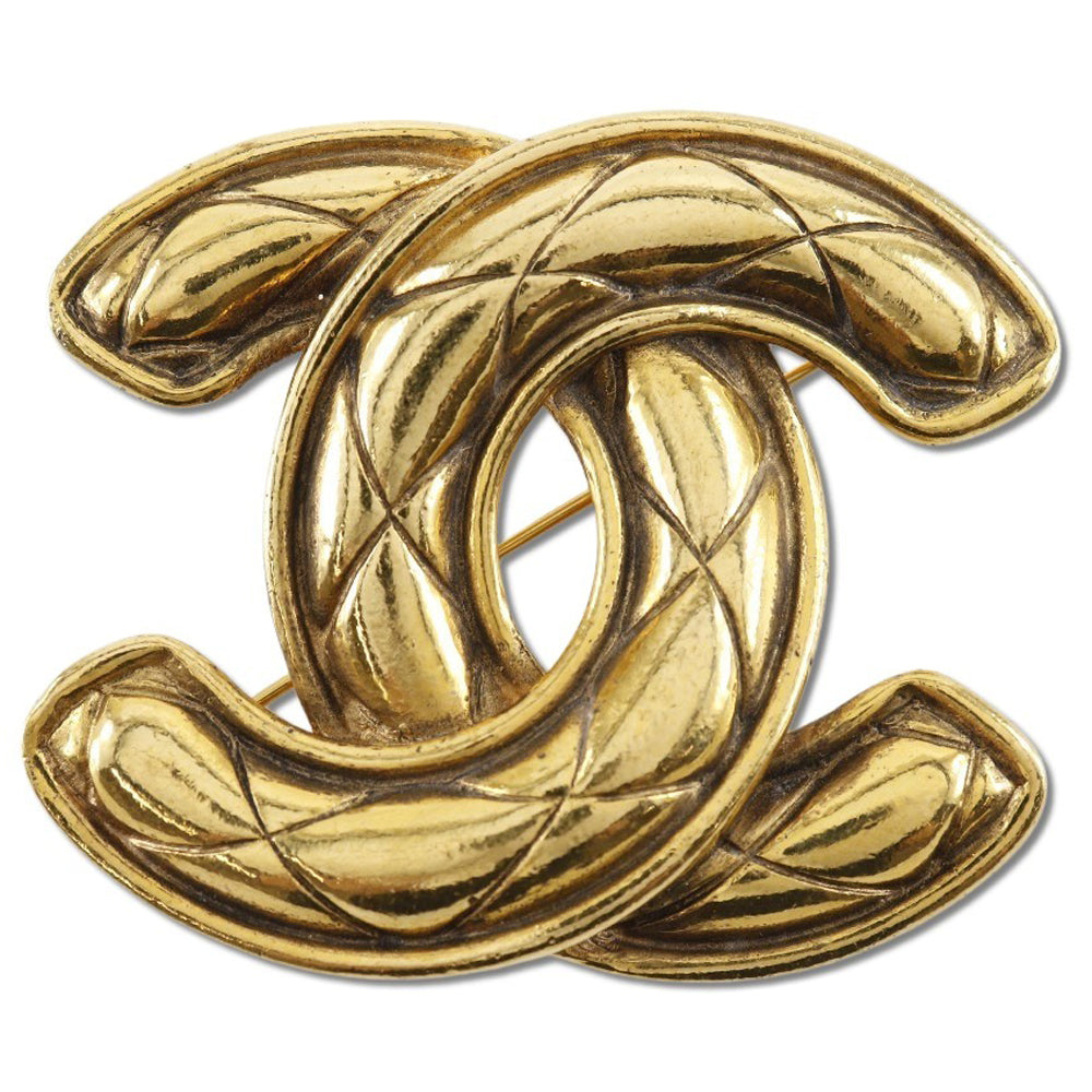 CHANEL Brooch Plated Gold gold   Matrasse COCO Mark Women