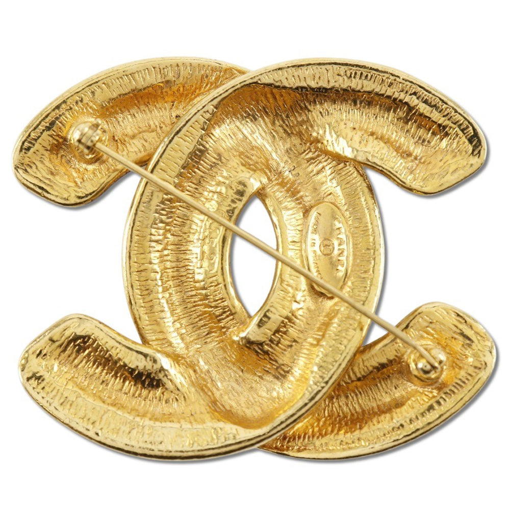 CHANEL Brooch Plated Gold gold   Matrasse COCO Mark Women