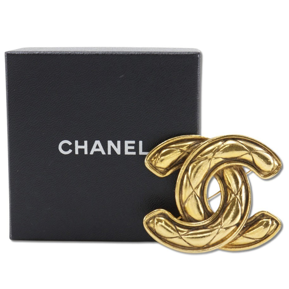 CHANEL Brooch Plated Gold gold   Matrasse COCO Mark Women