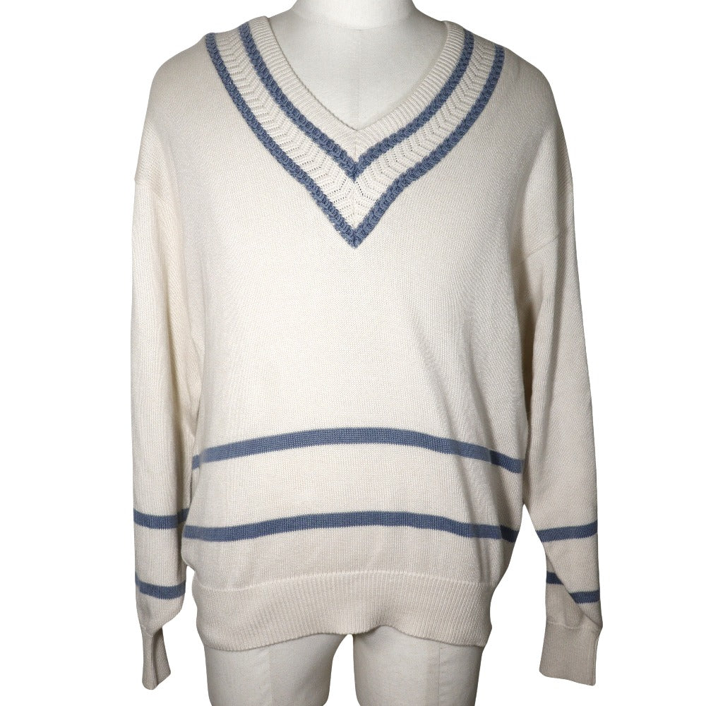 Christian Dior sweater cotton White V neck Sports mens M