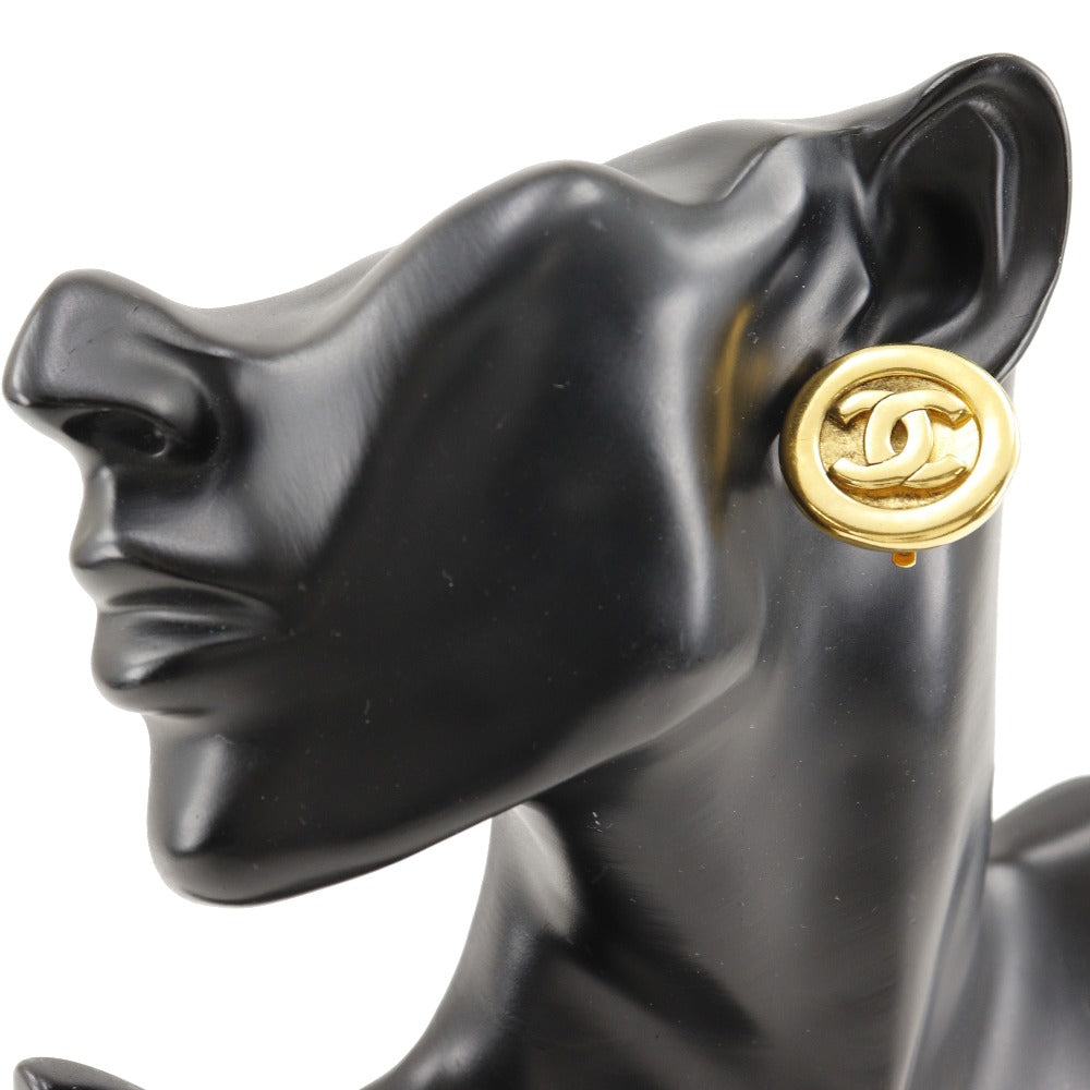 CHANEL Earring Plated Gold gold   COCO Mark Women