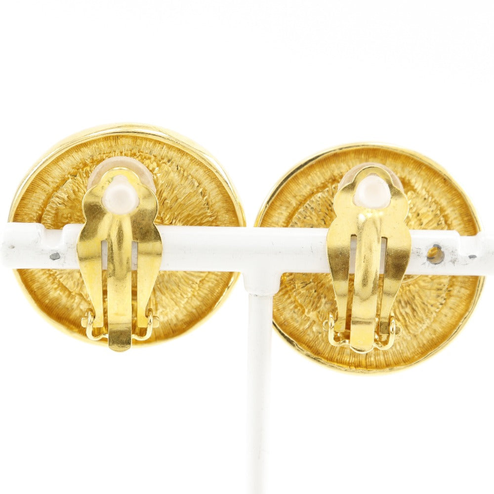 CHANEL Earring Plated Gold gold   COCO Mark Women