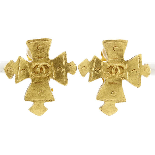 CHANEL Earring Plated Gold gold   COCO Mark Cross Women