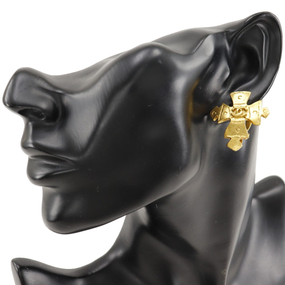 CHANEL Earring Plated Gold gold   COCO Mark Cross Women
